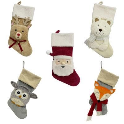 5PCS 21&quot; Christmas Stocking Classic Large Stockings Santa, Snowman, Reindeer Xmas Character for Family Holiday Christmas Party Decorations
