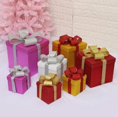 Shopping Mall Showcase Christmas Tree Displays Frosted Gift Boxes