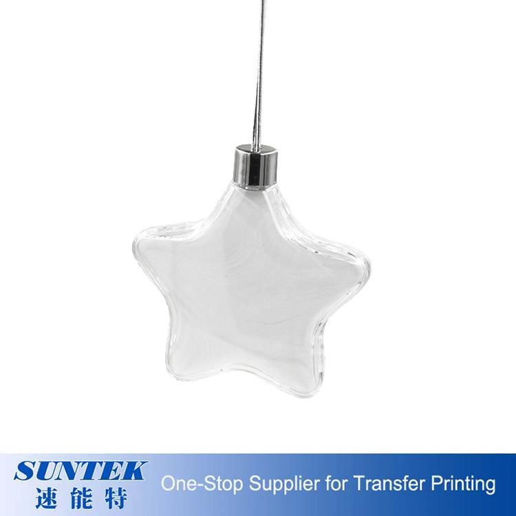 Sublimation Christmas Star Hanging Plastic Ball Ornament for Heat Transfer