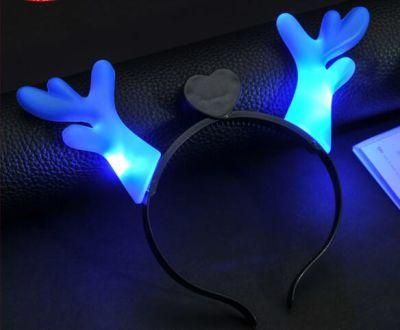 Fashion Original Self-Made Fabric Antler LED Light Hair Band for Kids Decoration in Festival