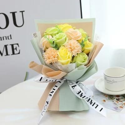 11PCS Soap Roses Artificial Roses Eternal Preserved Roses Flower Bouquet for Gifts
