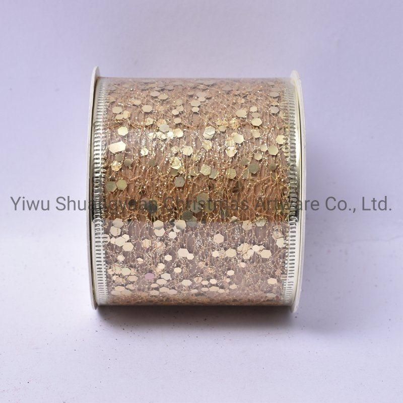 Christmas Ribbon Decor for Holiday Wedding Party Decoration Supplies Hook Ornament Craft Gifts