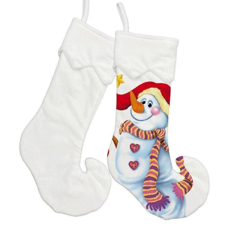 Sublimation Christmas Burlap Clown Short Velvet Stocking