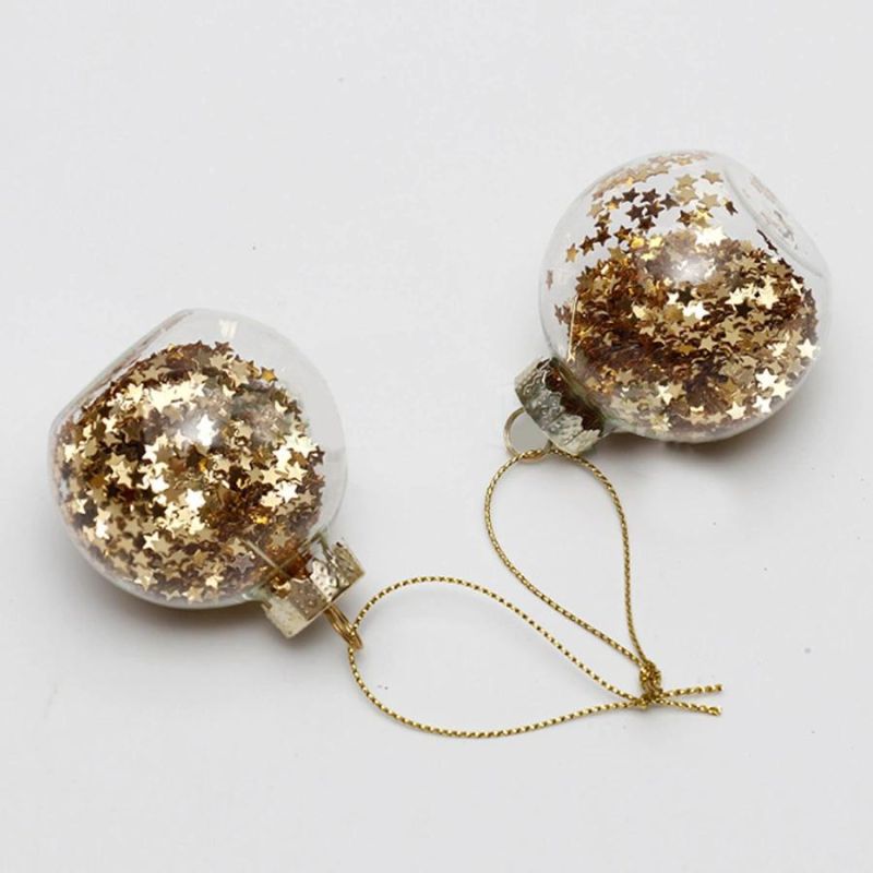 Crystal Glass Ball Gold Star House Christmas Tree Decoration Hanging Ornament