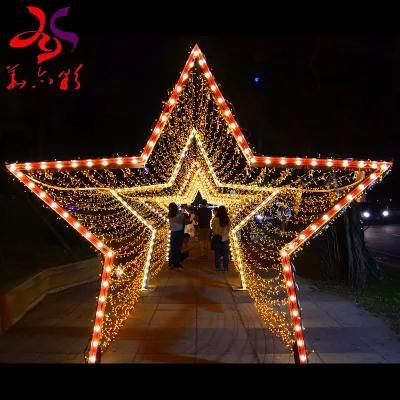Christmas Decorated 3D Colorful Arch Door Motif Lights Street Decorations