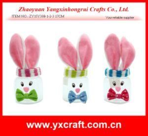 Easter Decoration (ZY15Y308-1-2-3) Easter Rabbit Jar Party Decoration Easter Gift Use Pen Holder