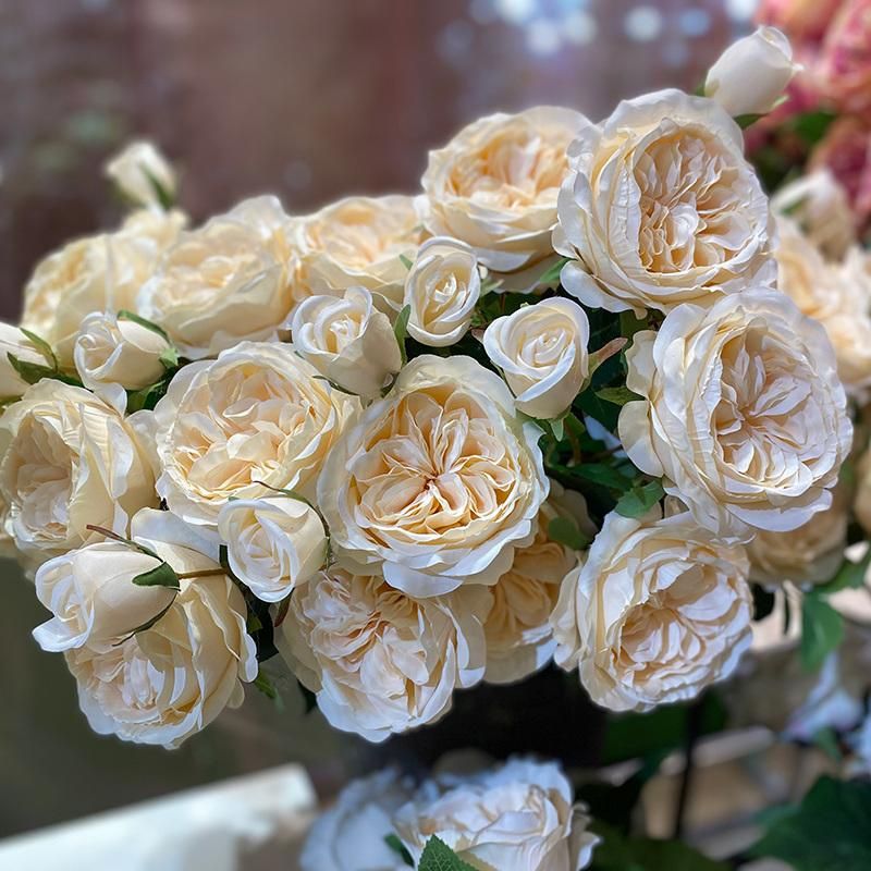 Factory Wholesale Artificial Flower Bunches Austin Rose Artificial Flower