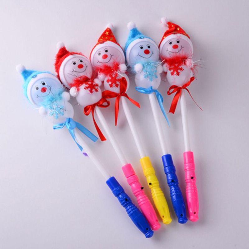 Christmas LED Light up Sticks Snowman Flashing Wand Luminous Toys