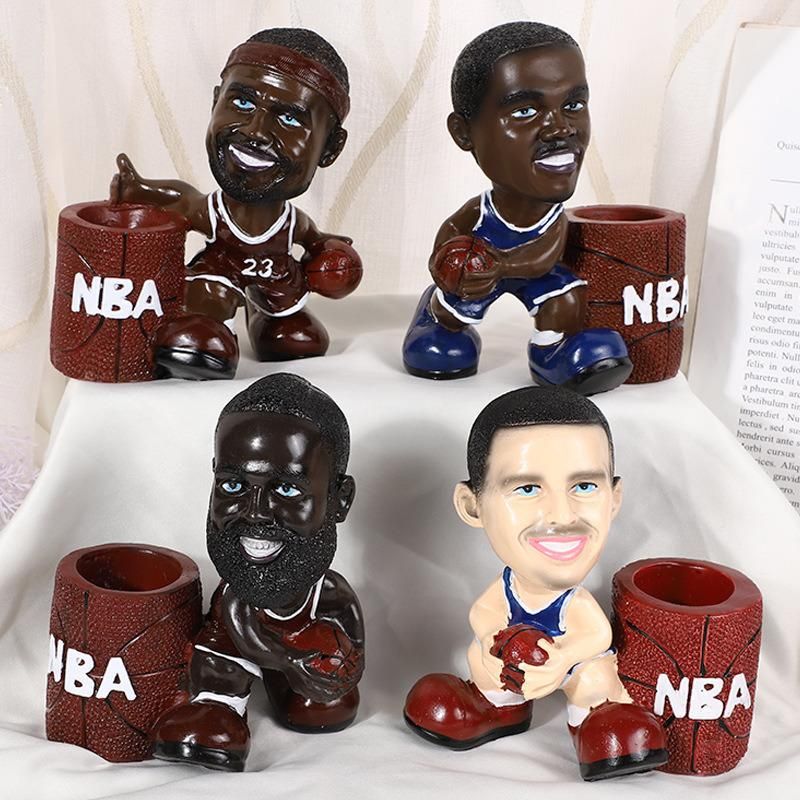 Wholesale Cute Kids Pencil Holder Basketball Star Desk Pen Holder