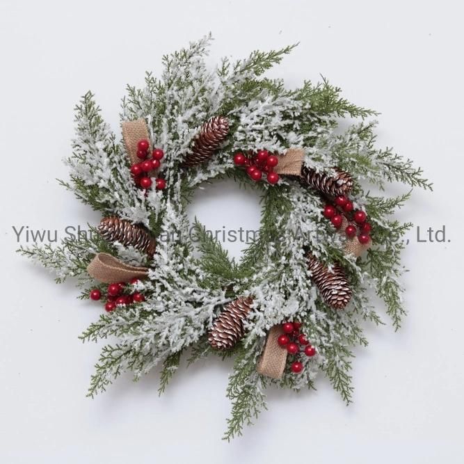 2020 New Design High Quality Christmas PE White Wreath for Holiday Wedding Party Decoration Supplies Hook Ornament Craft Gifts