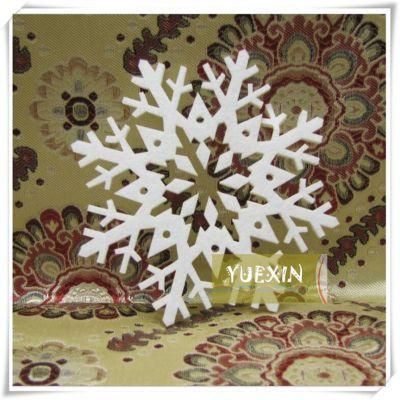 White Polyester Felt Snowflake Christmas Hanging Decoration