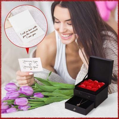Valentines Rose, Eternal Flower Soap Rose Jewelry Box Romantic Gift for Wife Girlfriend Mother on Valentine&prime;s Anniversary Mother Day