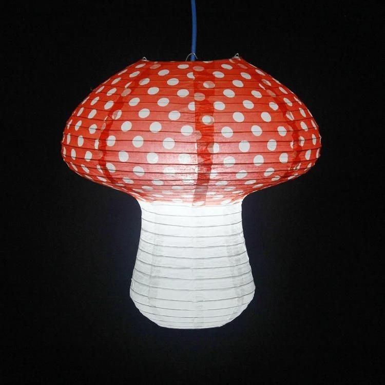 8 " 14" Big Red Lovely Mushroom Paper Lantern Birthday Party Decoration Children Cartoon Portable Lantern Jungle Set Photo Prop