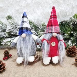 Customized Holiday Doll Ornaments Decor Christmas Gnome Long Beard Doll Ins Wind Fabric Faceless Doll