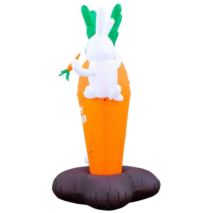 Lovely Inflatable PVC Rabbit Rabbit Easter Bunny with Carrot