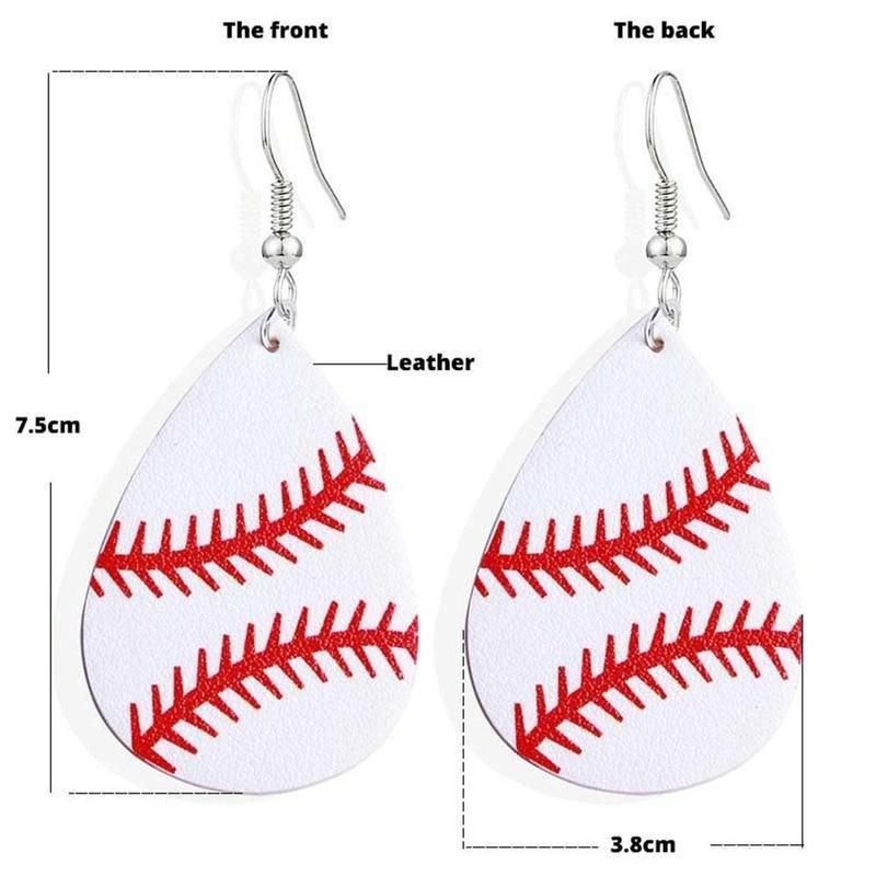 Hot Sale Women American Flag Earring Faux Leather Football Baseball Basketball Earrings