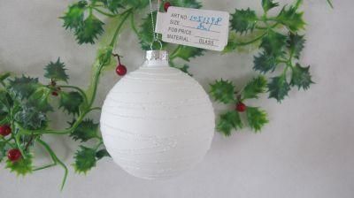 2021 White Color Hand Painting Christmas Glass Ball