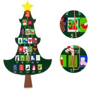 Felt Christmas Tree Calendar Wall Hanging Decoration Fabric Advent Calendar Gift