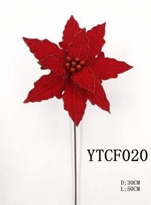 Red Artificial Poinsettia Flowers for Christmas Tree