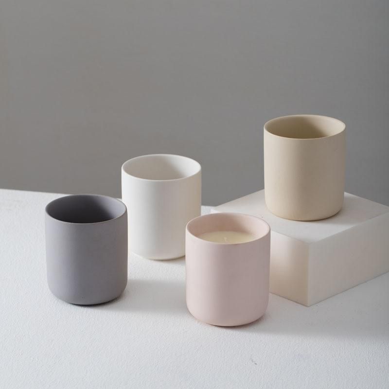 Home Decorative Matte Jar Candle Ceramic Jars Without Lid