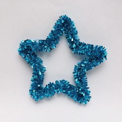 Cheap Price Cute Christmas Tree Decorations Blue 30cm Pet Christmas Star Shape Wreath