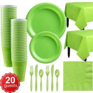 20 Guests Party Disposable Tableware Plastic Cup Plate Napkins Birthday Party Decorations
