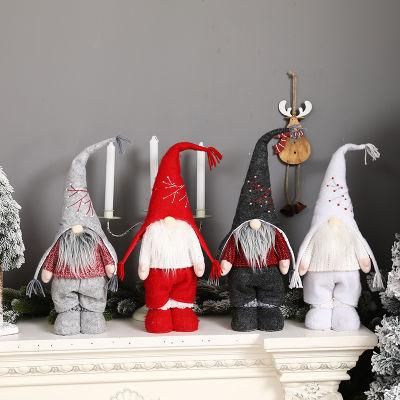 Christmas Decorations Retractable Faceless Doll Pointy Hat Standing Figurine Window Set Props