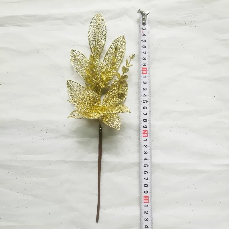 Christmas Decoration Flower Arrangement White Edge Leaves String Cuttings Home Decoration