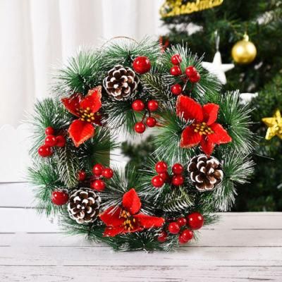 Customized Christmas Festival Decorates Wreath with Baubles Flowers