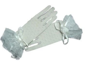Fashion Women Lace Wedding Gloves (JYG-29309)