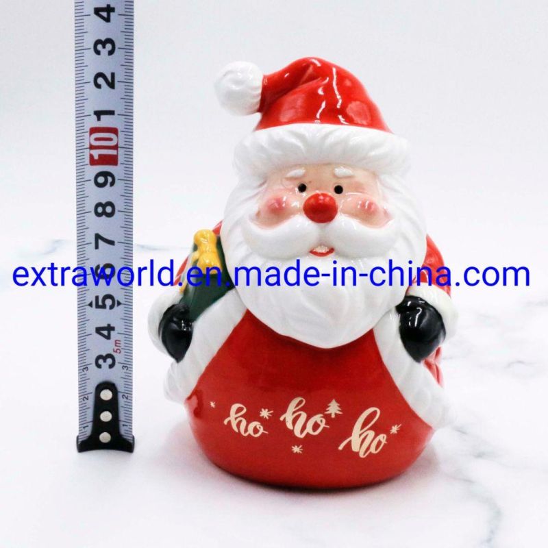 Hot Sale Multi Color Finishing Hand-Painting Ceramic Santa Cookie Jar