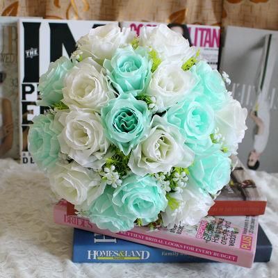 Flower Ball 18 Heads Plastic Roses with Base, Suitable for Our Store&prime;s Wedding Centerpiece Flower Rack for Parties Valentine&prime;s Day Home