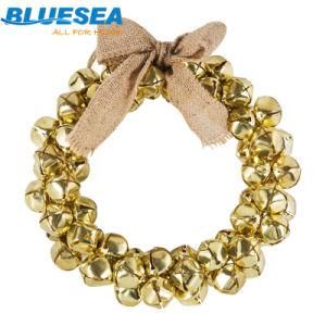 Gold Wind Chime Christmas Bell Wreath Pendant Decoration