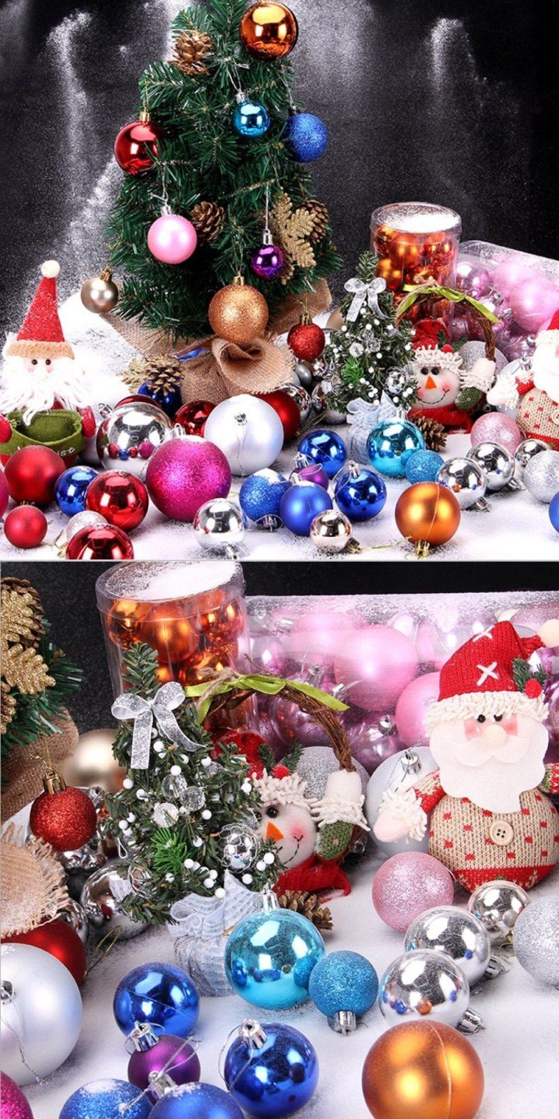 Christmas Hanging Ornaments 6cm High Quality Colorful Shatterproof Christmas Ball