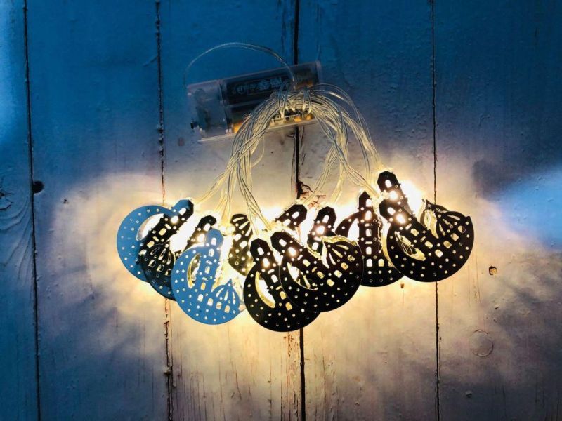 2D Motif Light LED Eid Mubarak Decorations Arabic Ramadan Kareem Lights Moon