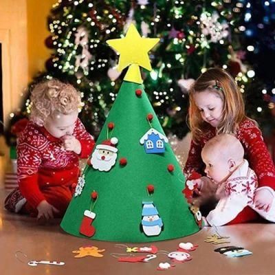 Hot Style Christmas Handmade DIY Children&prime; S Gift Felt Cloth Christmas Tree Puzzle Gift Decoration