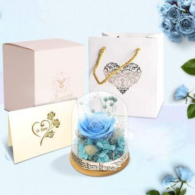 Forever Red Rose in Glass Dome Handmade Eternal Flowers Galaxy Roses Idea Gifts for Women or Friend or Family on Christmas Valentine&prime;s Day.