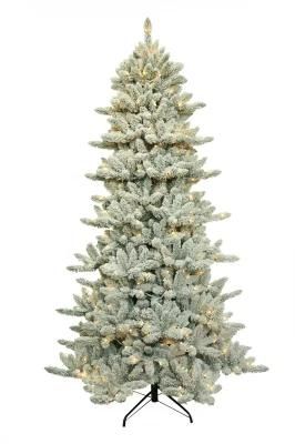 Flocked Green PVC Mixed Tips Christmas Tree with LED, Hinged Construction