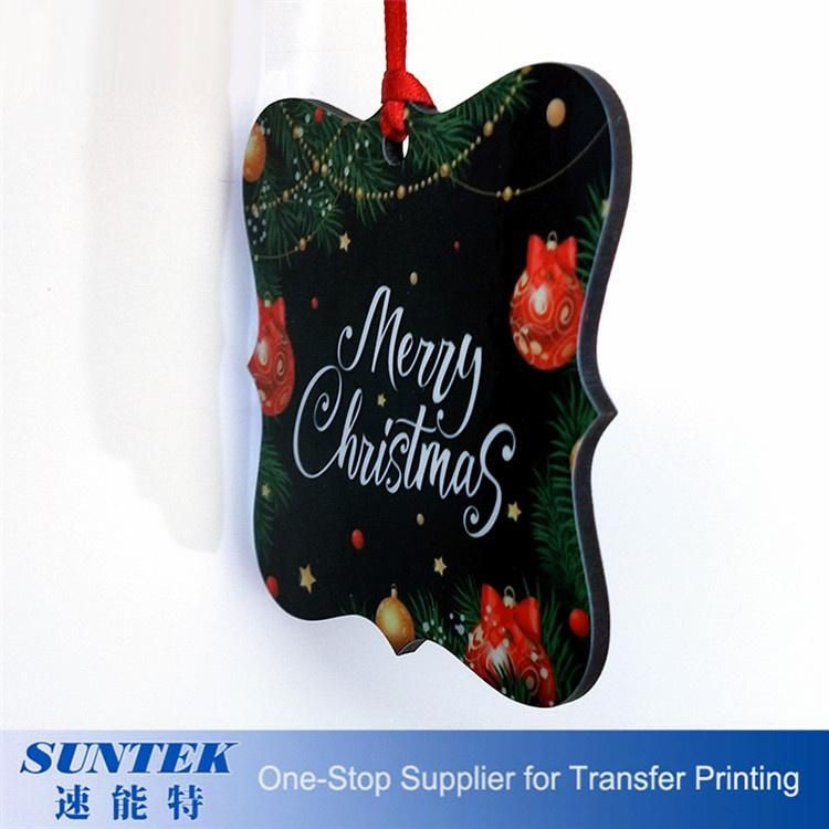 Square Christmas Ornament Supplier Sublimation Wooden Christmas Ornament Heat Press Xmas Decoration