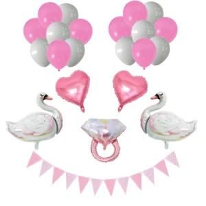 Valentine&prime; S Day Swan Ring Theme Party Wedding Aluminum Film Balloons
