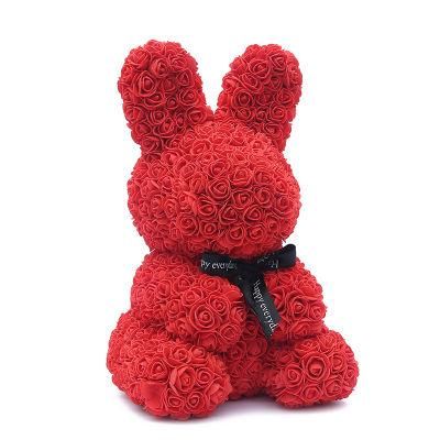 Factory Wholesale Home Wedding Decoration 45cm Rose Bear Rose Rabbit Rose Gift