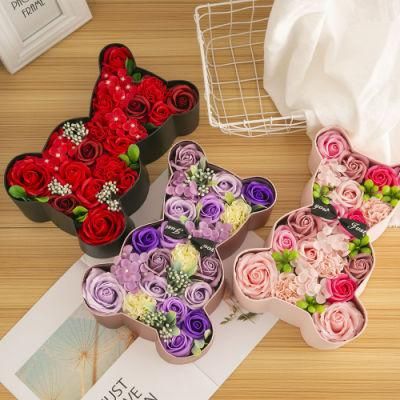 Colorful Soap Rose Flower Gift for Valentine&prime;s Day, Mother&prime;s Day, Christmas, Anniversary, Wedding