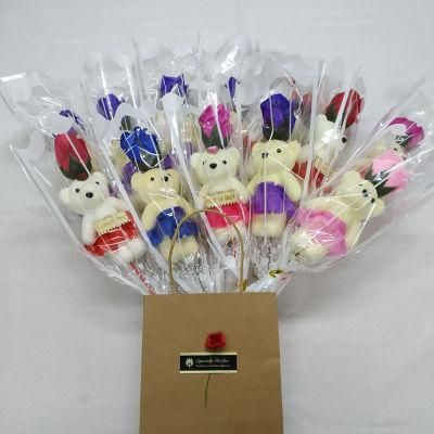 Artificial Flower Hot Sale Single Soap Rose Flower Gift for Teacher, Mother, Girl Friends