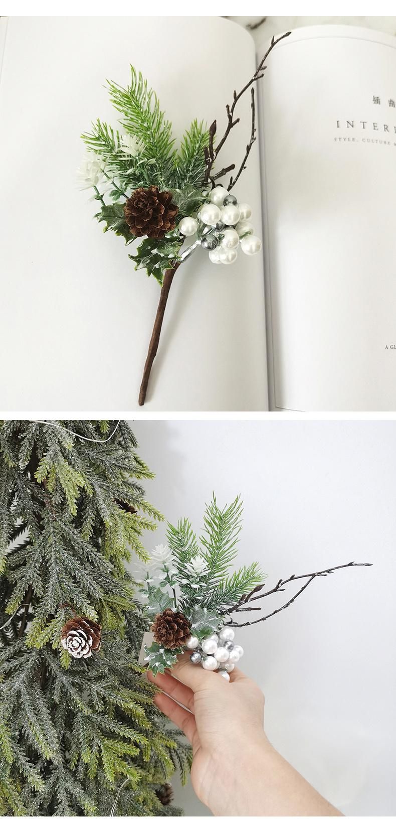 20cm Christmas Pick with Pine Cone and White Berries