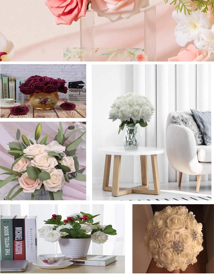 Wholesal PE Foam Rose Head Flower Competitive Price Customized Rose Delicate Appearance Artifici Rose Flower Wall Backdrop Artificial Flower