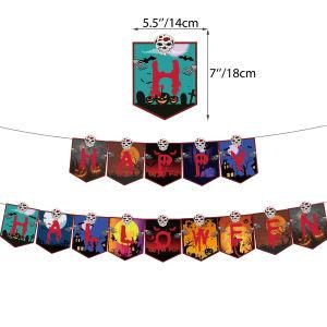 Happy Halloween Banner Hanging Flag Blood Ghost Banner Decorations
