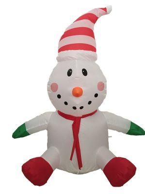 4FT Clown Sitting Christmas Blow up Snowman, Inflatable Indoor Outdoor Party Decoration