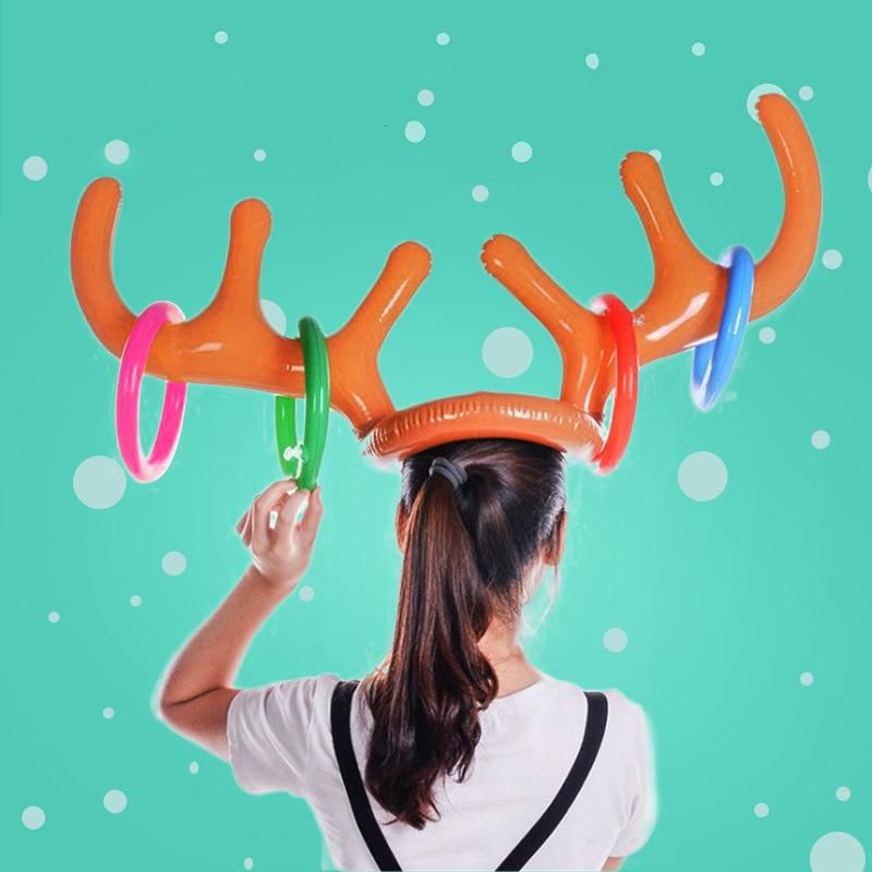 Christmas Party Inflatable Reindeer Antler Hat Toss Game