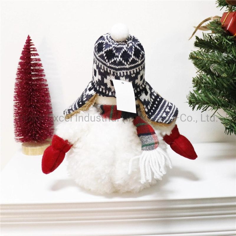 Santa Claus with Long Legs Sitting Christmas Snowman Santa Dolls