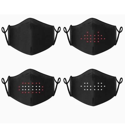 LED Voice-Activated Light up Face Mask Party Reusable Magic Display Face Mask